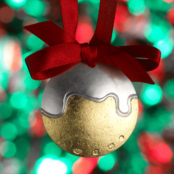 Christopher Perry Sterling Silver Christmas Pudding Decoration