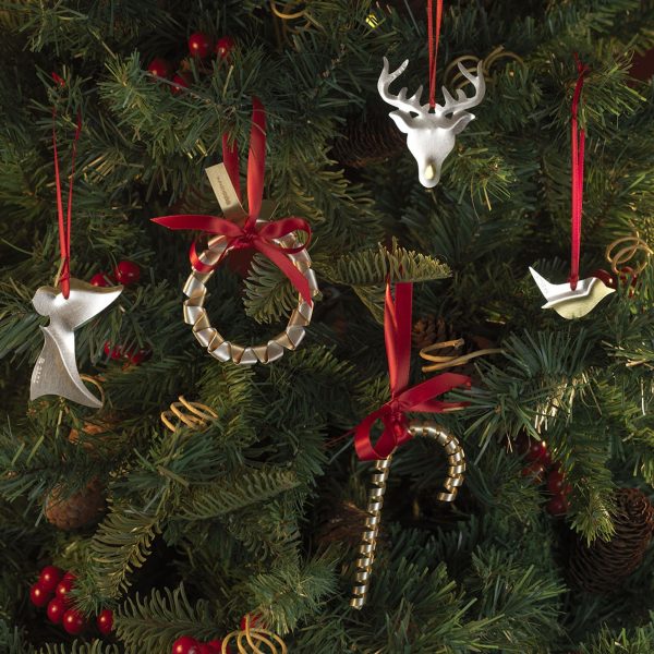 Christopher Perry Hallmarked Silver Christmas Decorations on tree