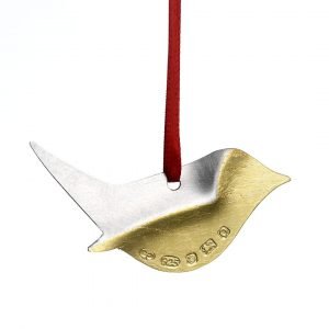 Sterling Silver Little Wren Christmas Tree Decoration