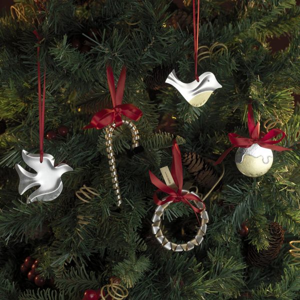 Christopher Perry Hallmarked Silver Christmas Decorations on tree