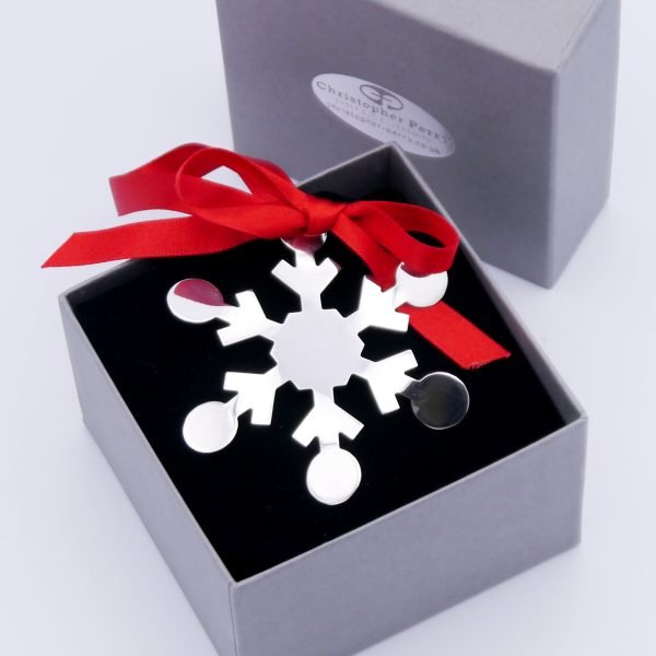 Sterling silver hallmarked Christmas snowflake decoration