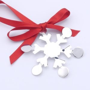 Christopher Perry Hallmarked Sterling Silver Snowflake hanging Christmas tree ornament
