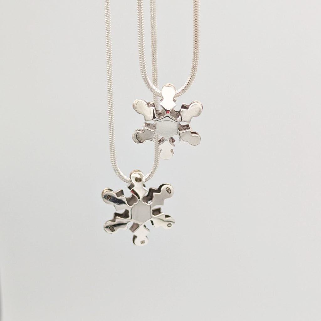sterling silver hallmarked snowflake pendant
